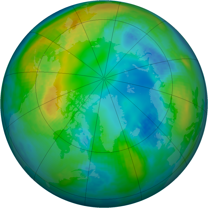 Arctic ozone map for 07 November 1981